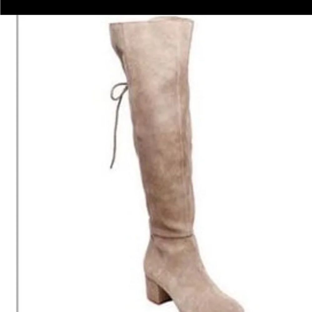 NWOB Steve Madden Hansil over the knee leather tan boots lace 9 - Picture 11 of 11